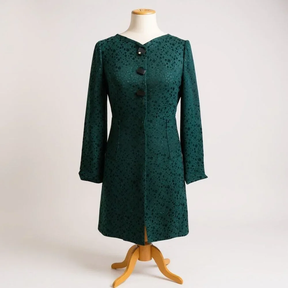 Tulle Womens Green Polka Dot Dress S - Picture 1 of 11